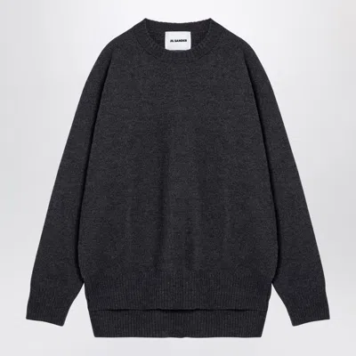 JIL SANDER JIL SANDER  GREY WOOL CREW-NECK SWEATER