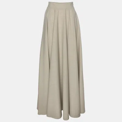Pre-owned Jil Sander Grey Wool Maxi Skirt S In Gray