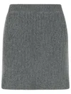 Jil Sander Wool High Waist Miniskirt In Gray