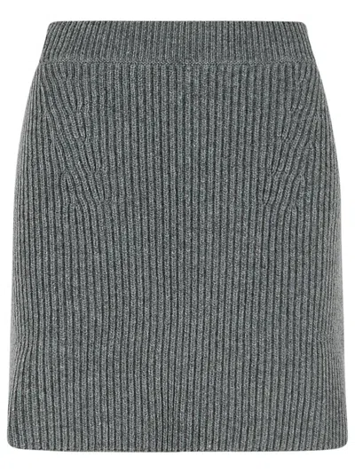 JIL SANDER JIL SANDER GREY WOOL MINISKIRT