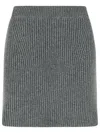 Jil Sander Wool High Waist Miniskirt In Gray