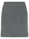 Jil Sander Grey Wool Miniskirt In Gray
