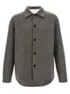 Jil Sander Wool Overshirt Casual Jackets And Parka Gray