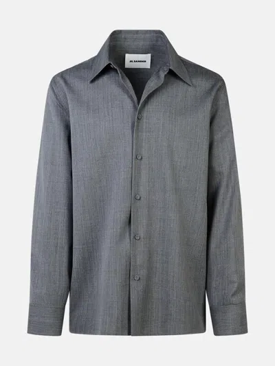 Jil Sander Wool Shirt In Grey