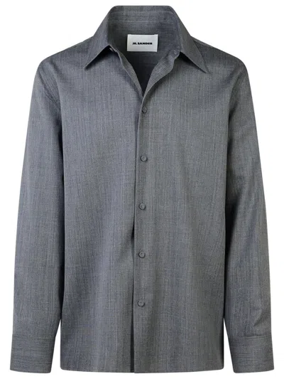 Jil Sander Grey Wool Shirt In Gray
