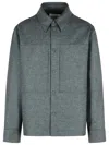 Jil Sander Grey Wool Jacket With Buttons In Gray