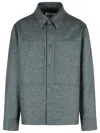 Jil Sander Grey Wool Jacket With Buttons In Gray
