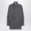 Jil Sander Grey Wool Shirt With Scarf In Gray