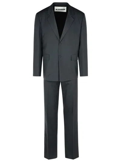 Jil Sander Grey Wool Suit In Gray