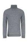 Jil Sander Roll Neck Knitted Sweater In Gray