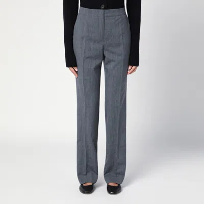 Jil Sander Grey Wool Trousers In Gray