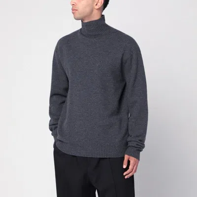 JIL SANDER JIL SANDER  GREY WOOL TURTLENECK SWEATER