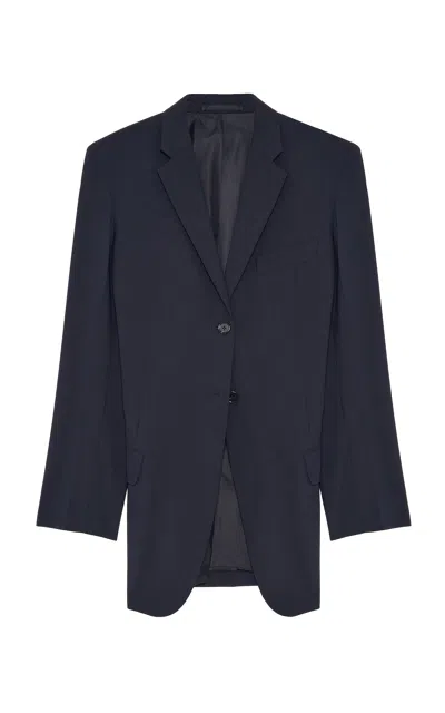 Jil Sander Grip-detail Wool-blend Blazer In Blue