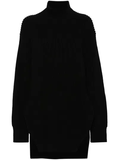 Jil Sander Black Ribbed Wool Sweater