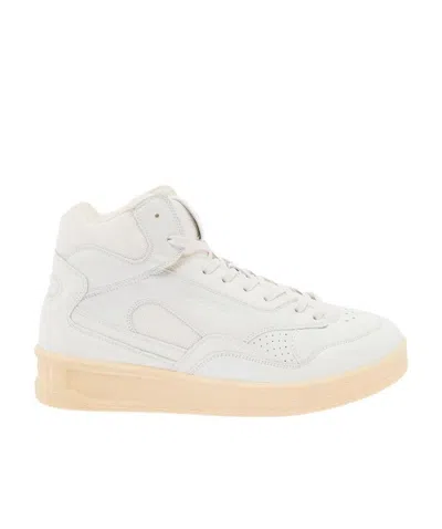Jil Sander White High-top Leather Sneakers