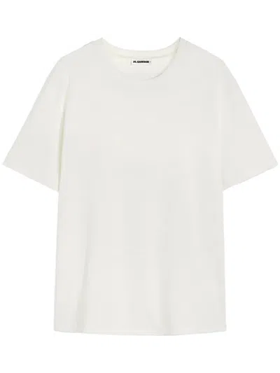 Jil Sander H Camiseta Parche Espalda Crudo In White
