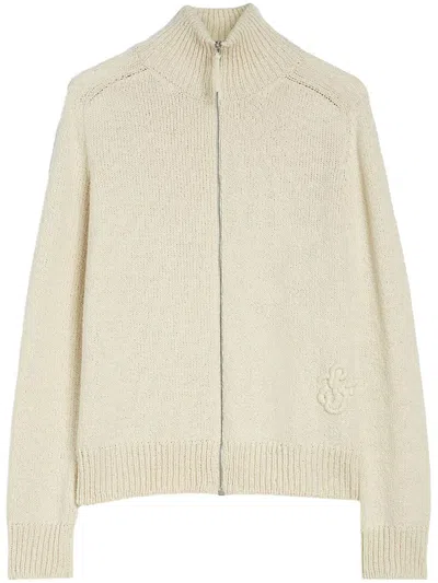 Jil Sander H Cardigan Cremallera Crudo In Neutral