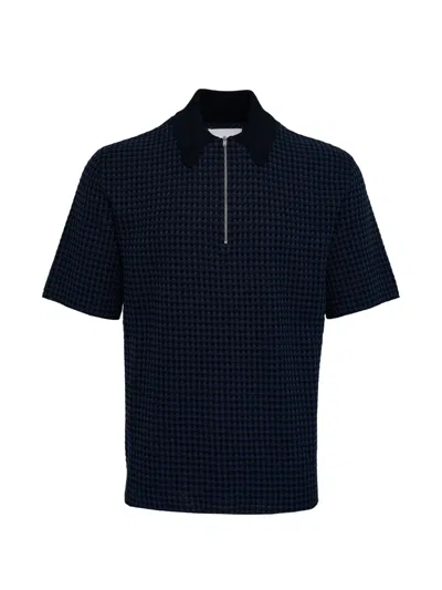 Jil Sander Half-zip Polo Shirt In Blue