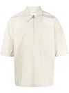 Jil Sander Half-zip Short-sleeve Shirt In Neutrals