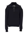 Jil Sander Half-zip Sweater In Black