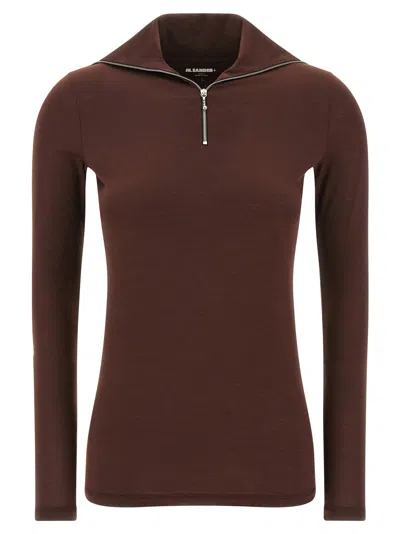 JIL SANDER HALF-ZIP T-SHIRT