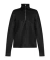Jil Sander Half-zipped Sweatshirt In Black