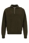 Jil Sander Green Half Zip Sweaters In Green