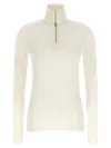 Jil Sander Half-zip Virgin Wool Blend Sweater In Neutral