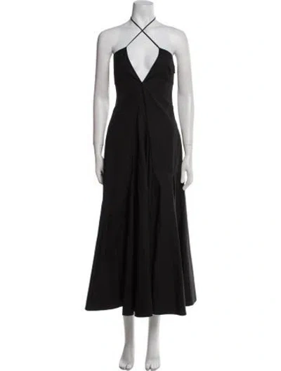 Pre-owned Jil Sander Halterneck Midi Length Dress W/ Tags In Black