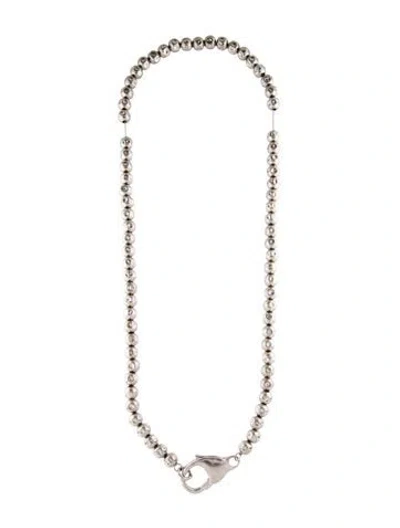 Pre-owned Jil Sander Hammered Beaded Necklace, 36" In Multi