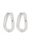 Jil Sander Hammered-finish Earrings In Silver