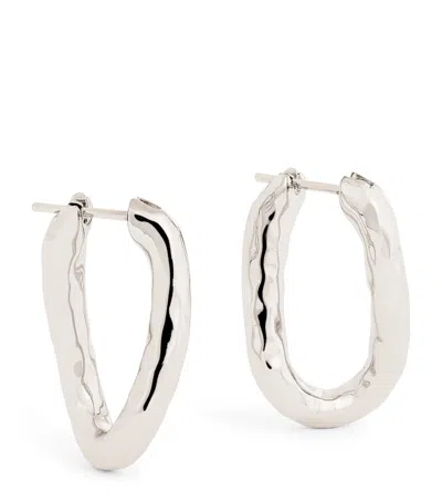 Jil Sander Silver Hoop Earrings In 042 Silver