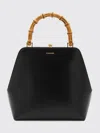 Jil Sander Goji Bamboo Crocodile-embossed Tote Bag In Black