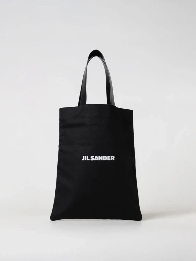 Jil Sander Woman Handbag Black Size - Cotton, Linen, Cow Leather