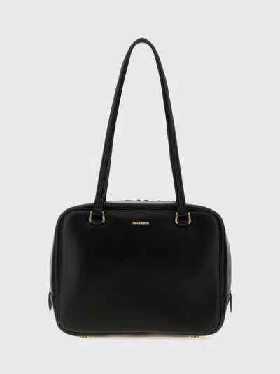 Jil Sander Medium Vision Nappa Leather Handbag With Golden Hardware In Brown