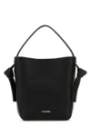 Jil Sander Borsa Shopping In Pelle Nera  Donna