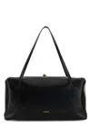 Jil Sander Women Black Leather Medium Goji Pillow Shoulder Bag
