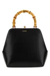 Jil Sander Goji Bamboo Crocodile-embossed Tote Bag In Black