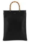 Jil Sander Bamboo-handled Leather Tote Bag In Black