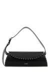 Jil Sander Black Leather Cannolo Crossbody Bag In Black