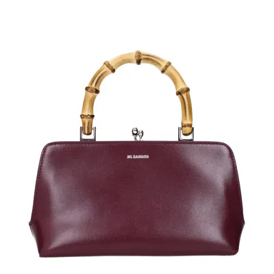 Jil Sander Handbags Goji Woman Red Skinned And Dark Skinned In Burgundy