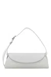 Jil Sander Women Light Grey Leather Small Cannolo Crossbody Bag In White