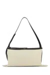 Jil Sander Two-tone Canvas And Leather Medium Empire Shoulder Bag In Multicoloured