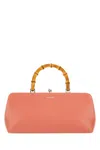 Jil Sander Salmon Leather Small Goji Bamboo Handbag In Pink