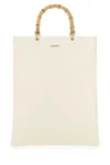 Jil Sander Crocodile-effect Leather Tote In White