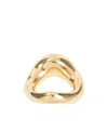 Jil Sander Handcrafted Brass Ring In Yellow