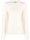 Jil Sander Harmony Crew-neck Wool Jumper In White