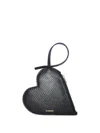 Jil Sander Heart-shaped Leather Pouch In Black