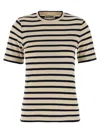 Jil Sander Heavy Cotton Jersey Striped T-shirt In Neutral