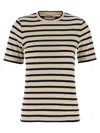 Jil Sander Heavy Cotton Jersey Striped T-shirt In Multi
